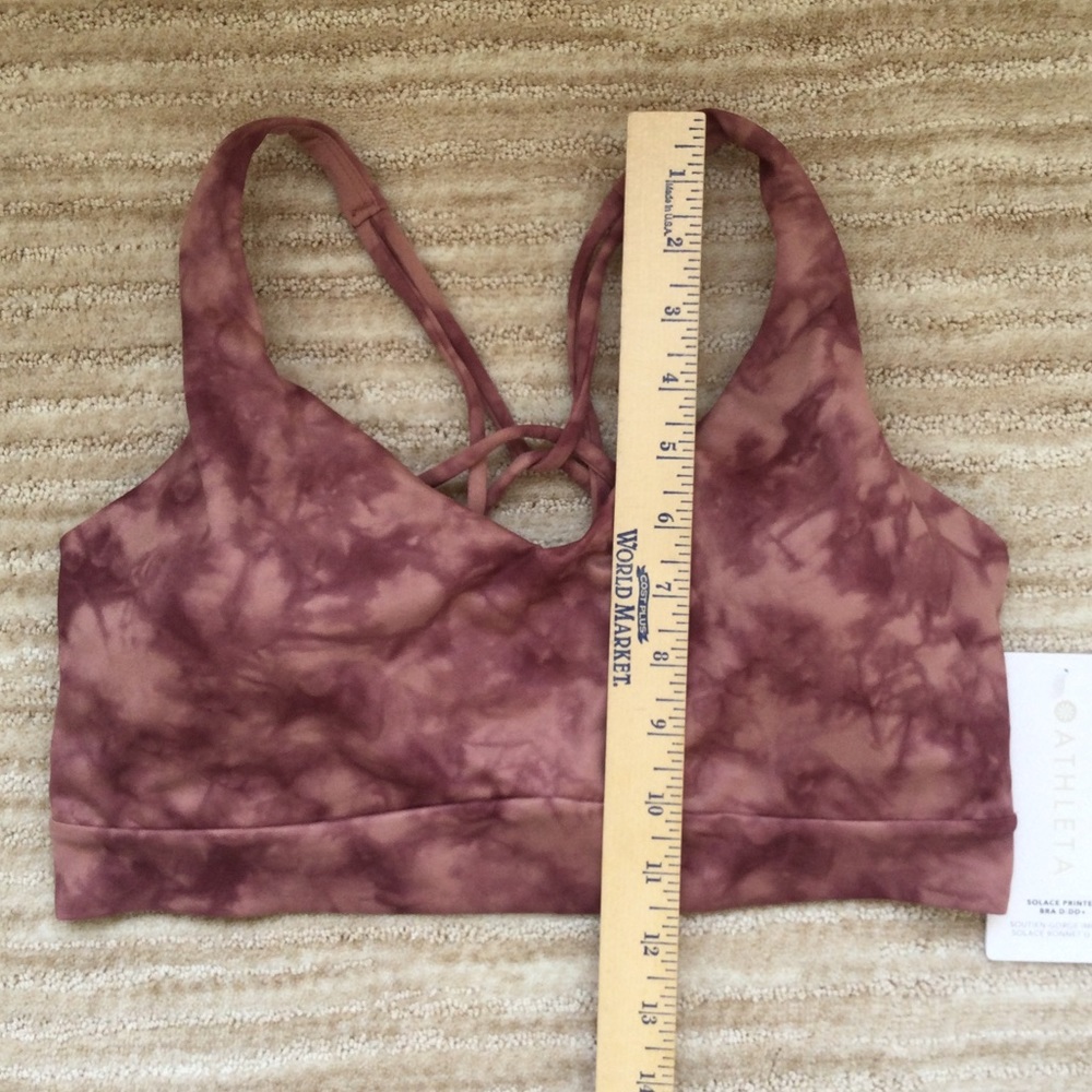 NWT Athleta Solace Printed Sports Bra Yoga Riptide Palermo Size Medium - Picture 9 of 13